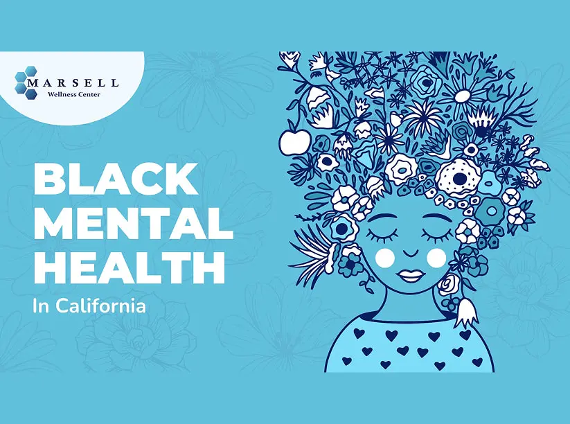 Illustration of a smiling woman with flowers in her hair.